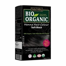 Indus Valley Bio Organic Henna Hair Colour Soft Black 100g ,