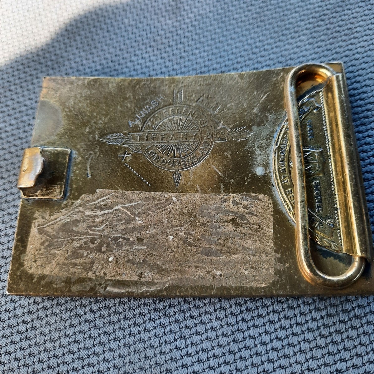 Vintage Tiffany Range Canning Co Roast Mutton Brass Belt Buckle