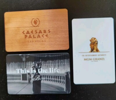 CAESARS PALACE (WOOD), MGM GRAND, Bellagio VEGAS room key cards