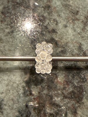 Elfbeads AIR MULBERRY Glass Bead. Clear Bead With Bumps
