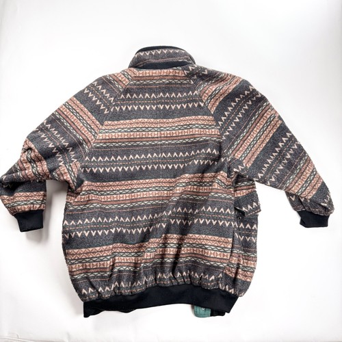 Vintage Current Seen Reversible Aztec Jacket Seafoam Green Southwestern XL Retro - Picture 9 of 11