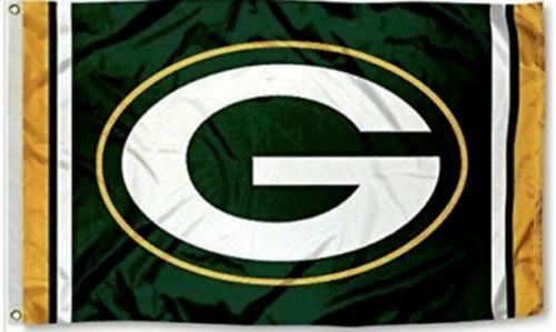 Packers BANDERA 3X5 Green Bay Banner Nuevo Rápido EE. UU. Envío Hombre Cueva Foto 3 de 4