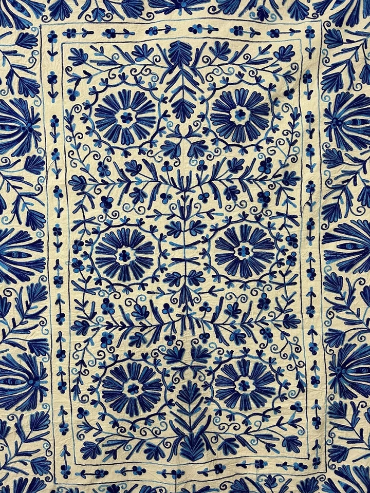 Colcha de algodón Suzani / Tiro Suzani / Colgante de pared Suzani / Bordado Suzani Foto 2 de 4