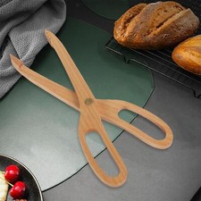 Creative Scissor Type Wooden Kitchen Tongs Heat Resistant Heavy Duty Toaster