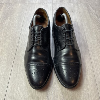 Allen Edmonds Mens Sanford Black Leather Cap Toe Derby Dress  display picture 1