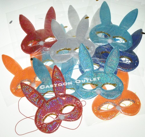 12 Rabbit MASK PARTY BIRTHDAY FAVORS MASQUERADE MIX COLORS PARTY MASK Kids - Picture 3 of 5