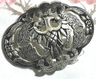 Broche Pendentif Ancienne En Argent De Tolède - Motif Acanthe, Occasion, Bijou Fantaisie