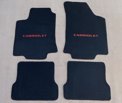 For VW Golf MK3 Cabriolet Floor Mat Carpet Black Red Letter 1992-99 Set of4