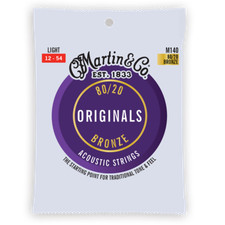 Martin M140 12-54 Light Originals Acoustic Guitar Strings 1-3 Packs