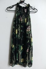 Olivaceous Womens Boho Chocker Mini Smock Dress - Black - Size Medium (c36)