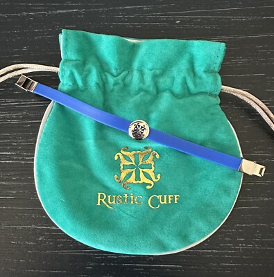 Rustic Cuff Silicone Amy Cobalt Blue With Silver Charm/Clasp