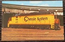 WESTERN MARYLAND NO.40 CHESSIE SYSTEM LOCOMOTIVE 1973 CHROME COLOR POSTCARD NEW