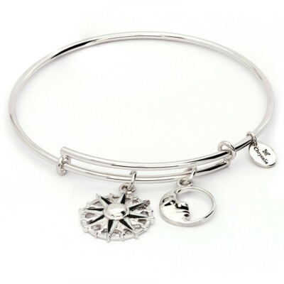 Chrysalis Sun Bangle Expandable Silver Tone Bangle