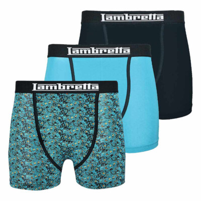 New Mens Lambretta Pack Boxer Paisley/Navy/Blue Moon RRP £25