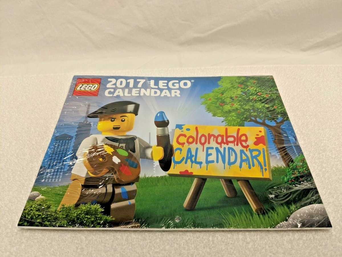 Lego 2017 Promotional Colorable Wall Calendar NEW, Sealed, Ready