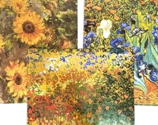 Vincent Van Gogh Floral Gift Wrapping Paper 3 Sheets 27x39" Crafts Flowers