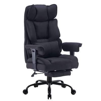 EFOMAO FABRIC OFFICE CHAIR BIG AND TALL 400 LB WEIGHT CAPACITY BLACK