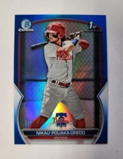 2023 Bowman Chrome Nikau Pouaka-Grego #BCP-89 True Blue Refractor /150 Phillies