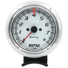 6 Volt Positive Or Negative Ground Tachometer White Face Rev Counter 6 Volt Positive Or Negative Ground Tachometer White Face Rev Counter