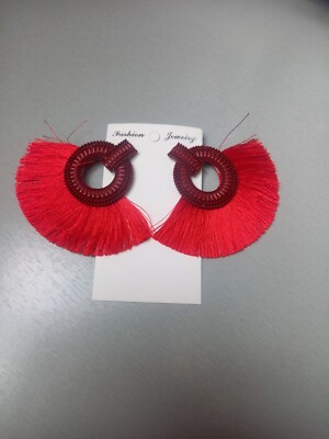 Boucles D'oreilles Pendantes Argentées - Pampilles Et Pierres Multicolores, Occasion Bon état