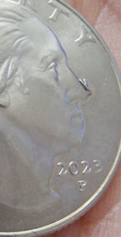 2023 P MINT EDITH KANA OLE QUARTER LARGE ERROR STRIKE ON NOSE. MULTIPLE ERRORS - Image 4 of 4