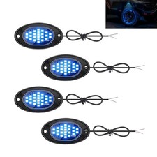 4 Pack Led Rock Lights for Trucks - Super Bright Neon Underglow - 4 PCS Ice Blue