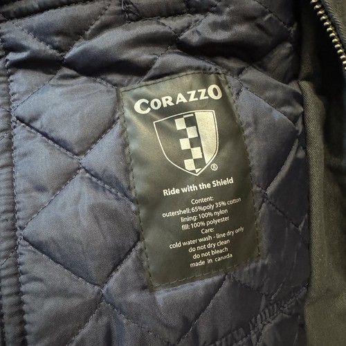 Corazzo Mens Armored Zip Up Motorcycle Work Jacket Quilted Lining Size Large - Picture 9 of 11
