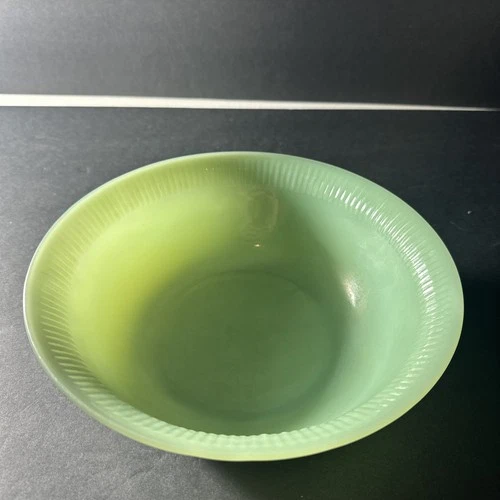 Vintage Anchor Hocking Fire King “Jane Ray” Jade-ite Serving Bowl 8 1/4 Bowl