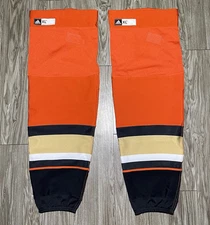 Adidas Anaheim Ducks Hockey Socks On Ice Team Issued XL+ Made In Canada NWOT