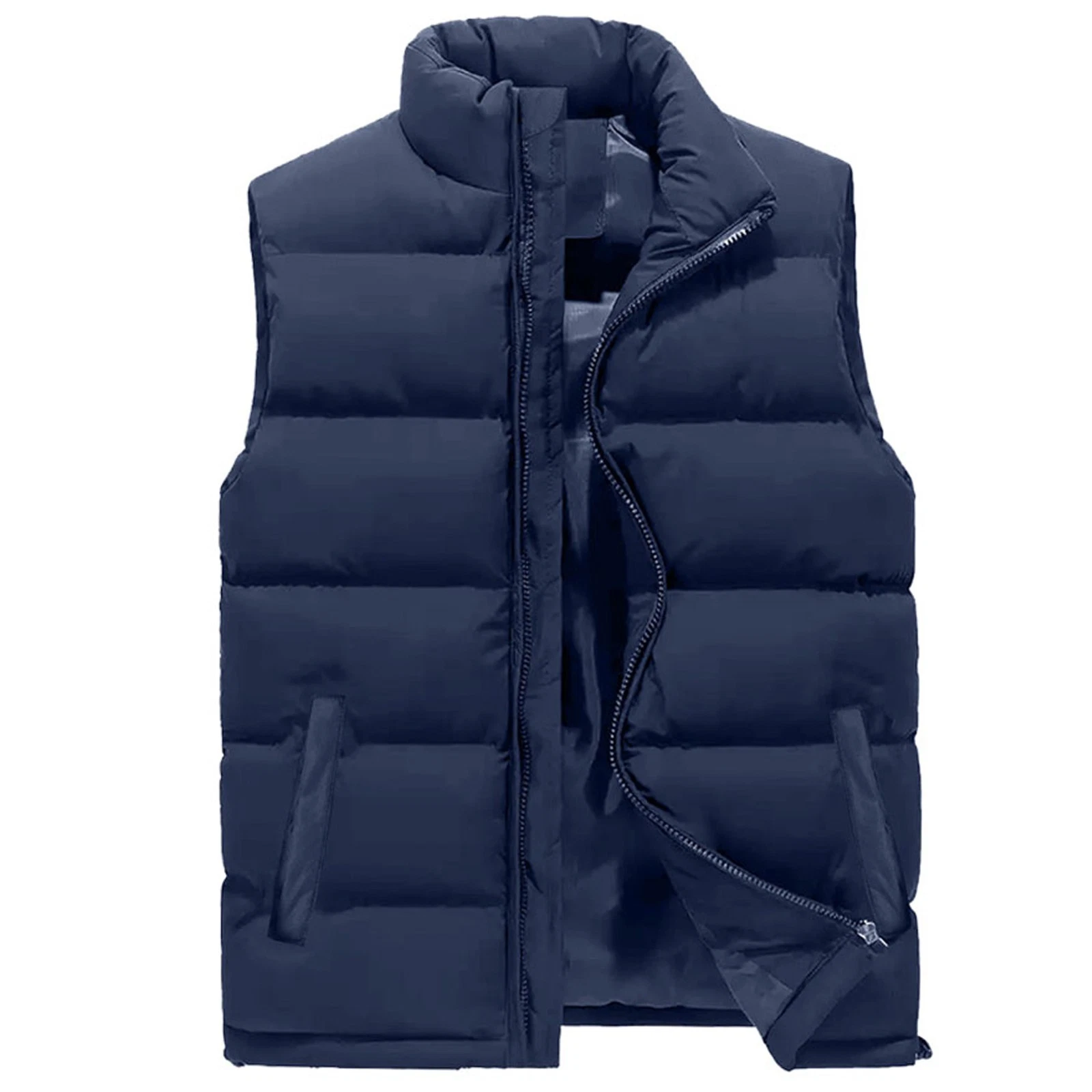 Men’s Waterproof Puffer Bomber Jacket – Casual Autumn Lightweight Polyester Coat - product detail image 2