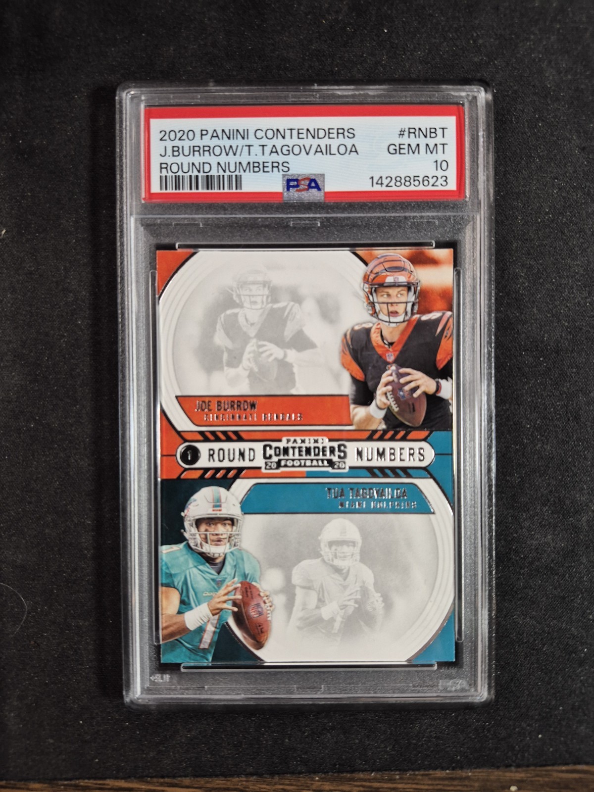 2020 Contenders Rookie Joe Burrow & Tua Tagovailoa Round Numbers RC PSA 10