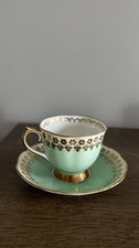 Royal Albert Light Green and Gold Tea Cup&Saucer Bone China Set