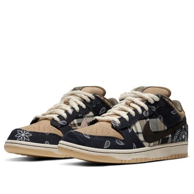 CT5053-001 Travis Scott × Nike SB Dunk Low ''Black/Parachute Beige'' (Herren)