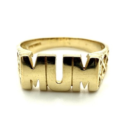 9 kt Gold Mama Ring Gelbgold Mama Ring tolles Weihnachtsgeschenk für ihre große Familie