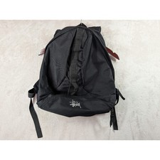 Mochila negra Stussy vintage años 90 Y2K concha de almeja ropa de skate patín única