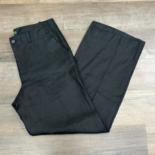 Lauren Ralph Lauren Women s 12 Black 100 Linen Wide Leg Pants Career Office
