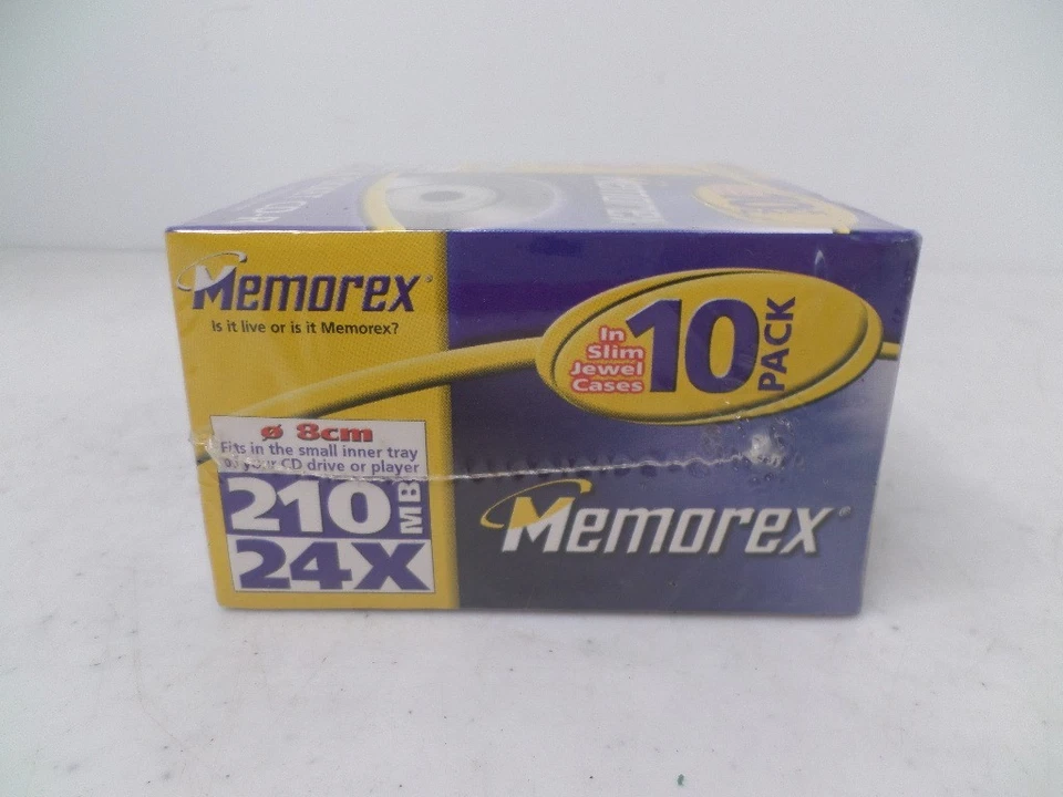 Memorex 10 Pack Pocket CD-R in Jewel Cases (210MB/24Min./ 24x Multi Speed) NEW - Image 2 of 4