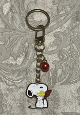 Snoopy Love Peanuts Purse Key Fob Charm Pendant Car Metal Clip Anime KeyChain