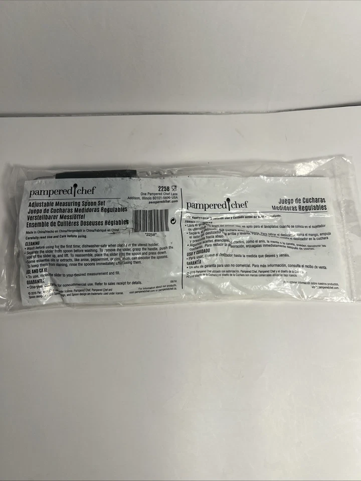 Pampered Chef  Adjustable Measuring Spoon Set of 2 #2258  New - Image 2 of 3