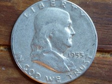 1953 S Silver Benjamin Franklin Half Dollar