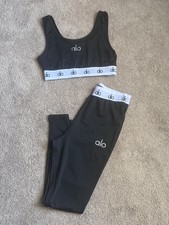 Black Alo Yoga Set Leggings With Sports Bra Size Small