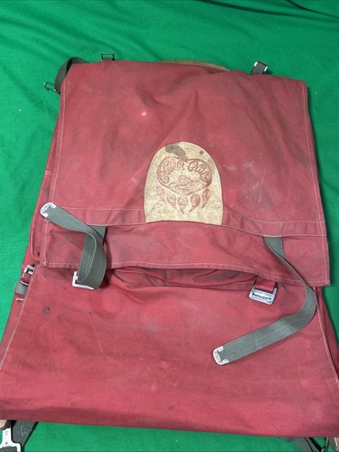 Vintage Philmont Boy Scout Bear Paw Red Wood Frame Backpack Good Condition