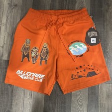 Billionaire Boys Club Cotton Blend BB PEAK SHORTS in RED ORANGE Large NEW