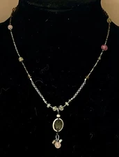 SILPADA Sterling Silver Chalcedony, Aventurine Glass Beaded Necklace 17”