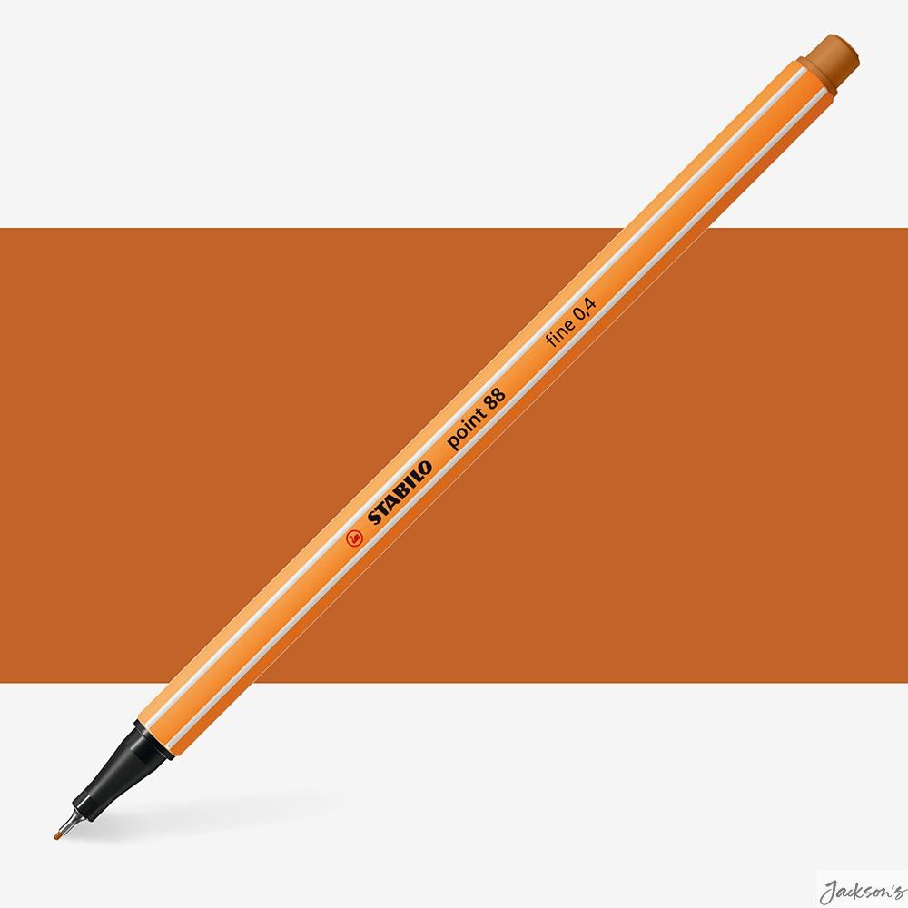 STABILO Point 88 Fineliner Pen 0.4mm Dark Ochre Writing Drawing Tool