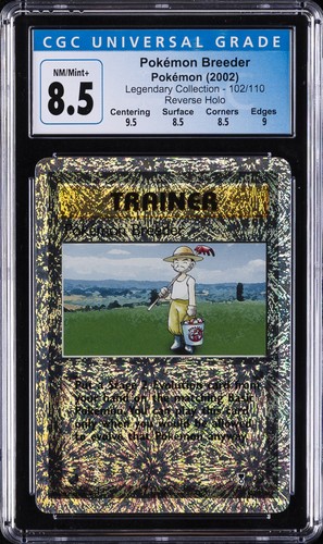 2002 POKEMON LEGENDARY COLLECTION REVERSE HOLO #102 POKEMON BREEDER CGC 8.5