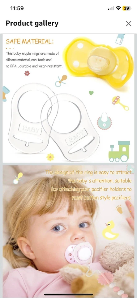 Soporte de clip para chupete estilo botón - Paquete de 14 - Funciona con MAM Foto 2 de 4