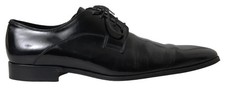 Dolce & Gabbana Black Polished Leather Formal Dress Men's Shoes