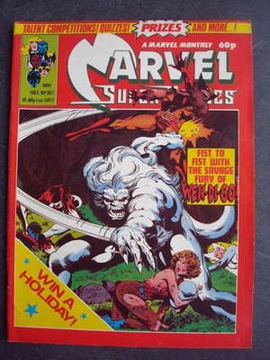 UK Marvel Super-Heroes magazine #397 X-Men Avengers w/ poster