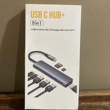 USB C Hub 8 in 1. New Open-Box